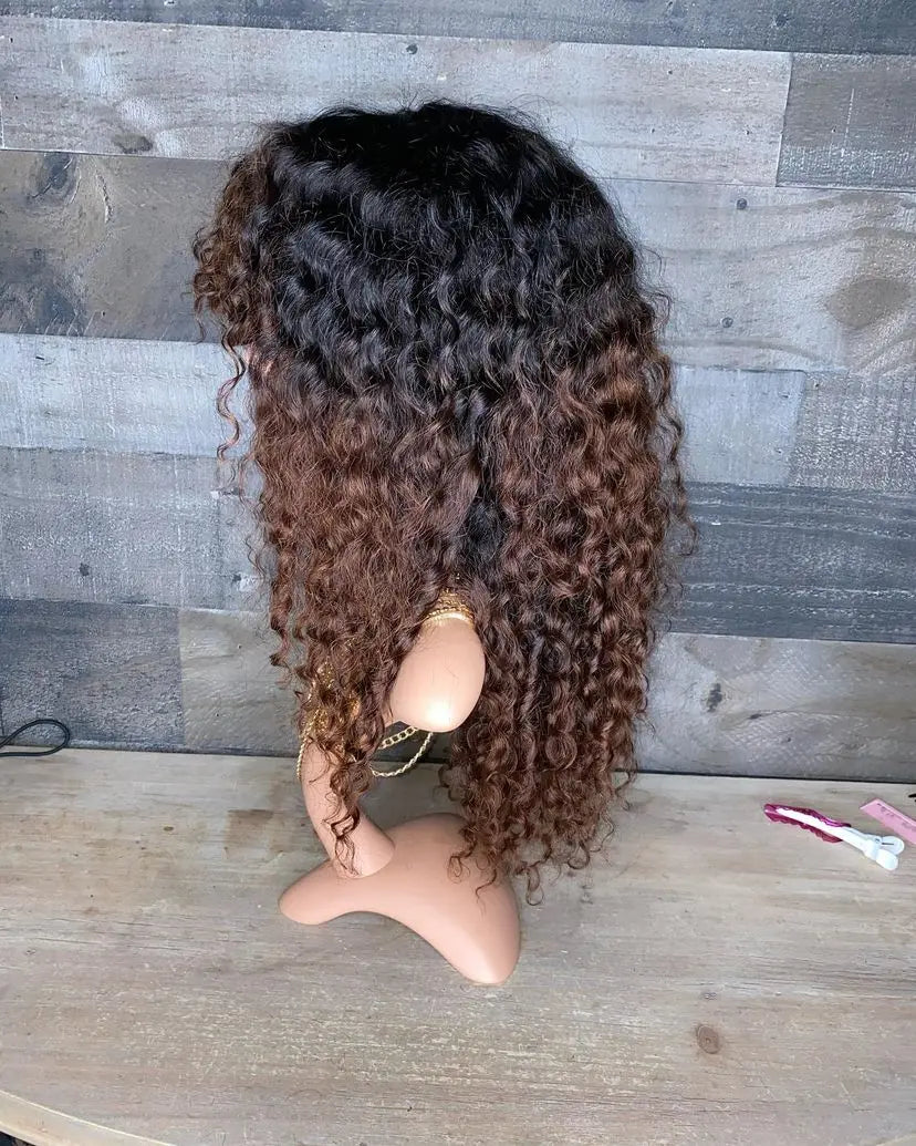 Indian curly bang unit with color hairlikekweenca