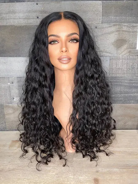 Premium Indian Curly Wig with Transparent Lace Front hairlikekweenca